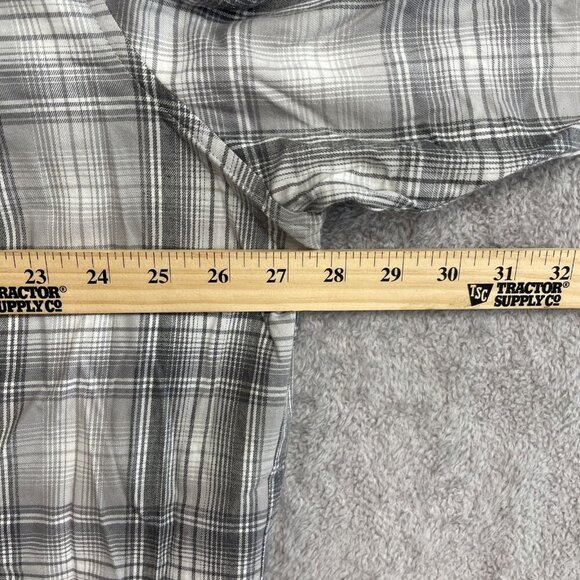 NWOT Blake Shelton Lands' End Men's XXL Plaid Button-Up Shirt Gray White Cotton - Picture 4 of 8